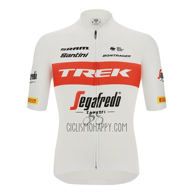 Trek Segafredo Cycling Jersey Bib Short 2023 Men Short Sleeve White